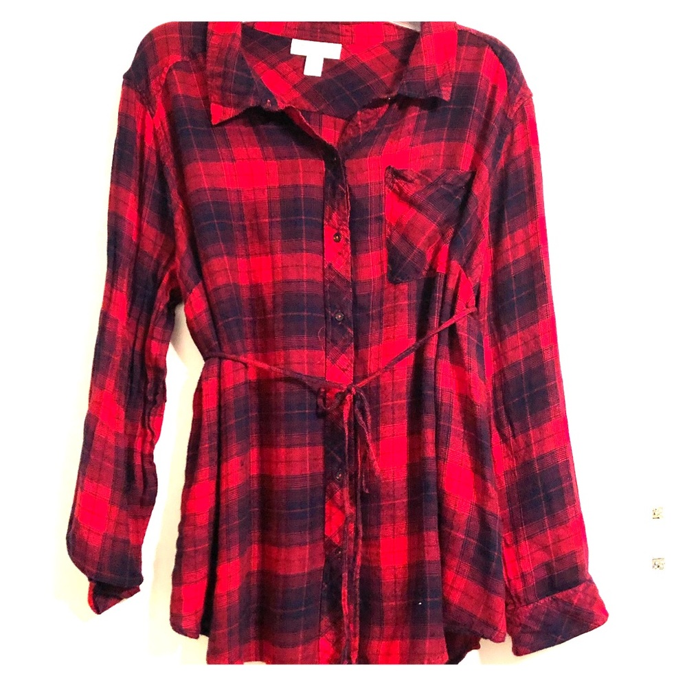 Motherhood maternity flannel shirt